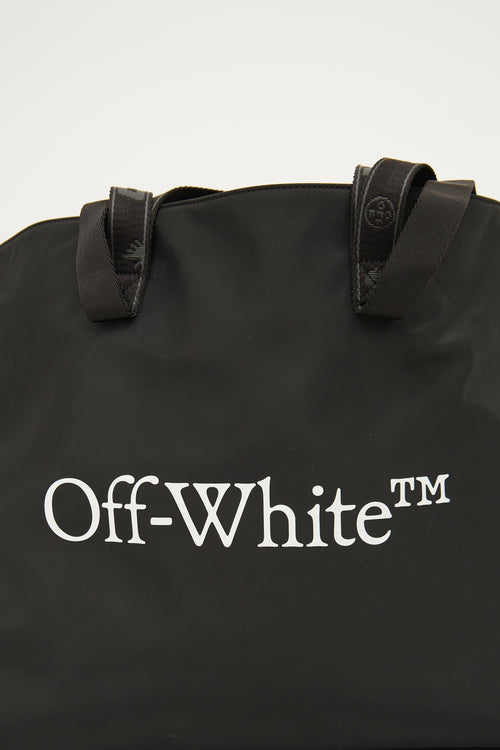 Off-White Black Nylon Commercial Tote Bag