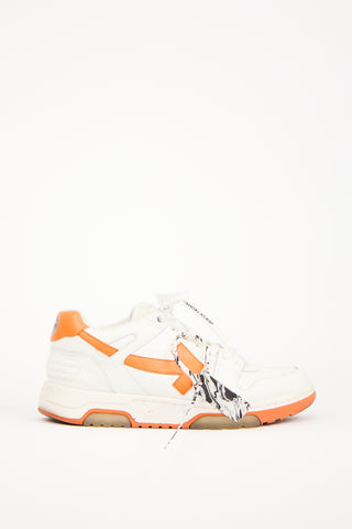 Off-White Orange & White Leather Out of Office Sneaker