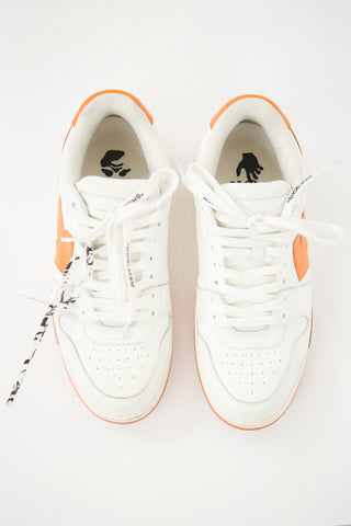 Off-White Orange & White Leather Out of Office Sneaker