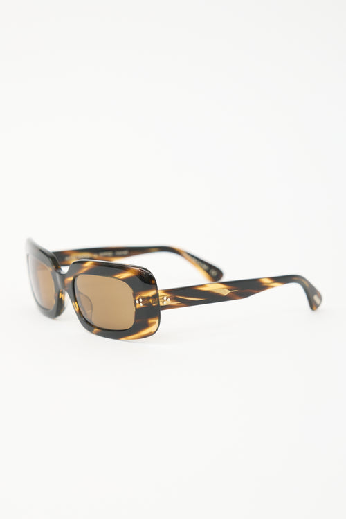 Oliver Peoples Saurine Rectangular Sunglasses
