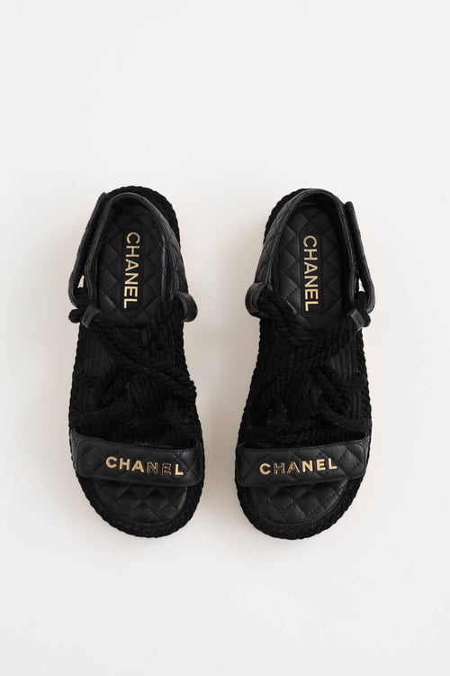 Chanel 2023 Leather & Rope Sandal