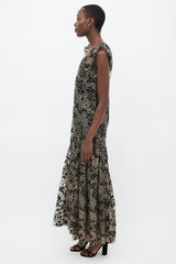 Opening Ceremony Black & Gold Metallic Floral Dress