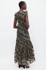 Opening Ceremony Black & Gold Metallic Floral Dress