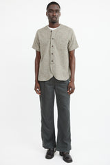 Our Legacy Grey Wool Baseball Shirt