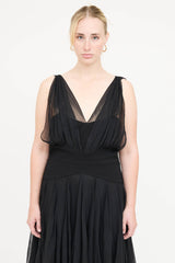 Oscar de la Renta Silk Overlay Dress