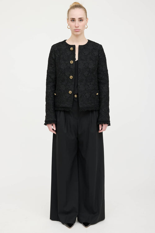 Oscar de la Renta Lace Floral Jacket