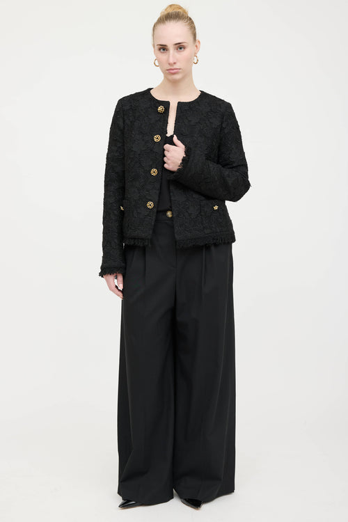 Oscar de la Renta Lace Floral Jacket