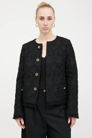 Oscar de la Renta Lace Floral Jacket