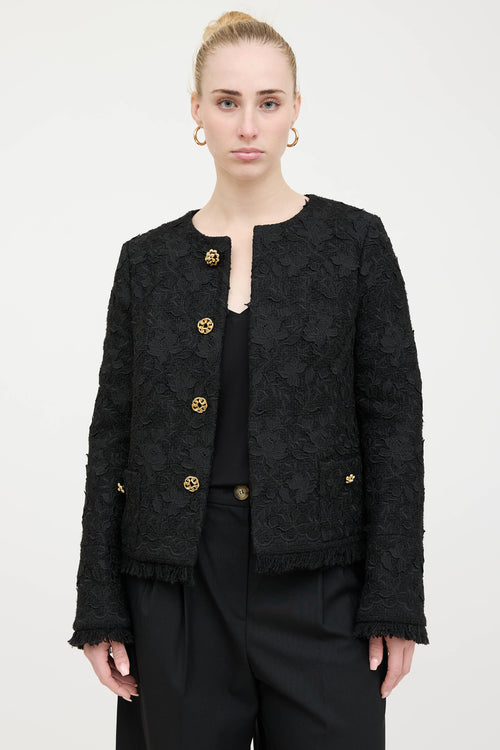 Oscar de la Renta Lace Floral Jacket