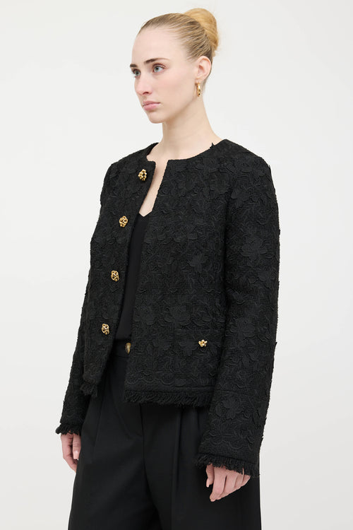 Oscar de la Renta Lace Floral Jacket