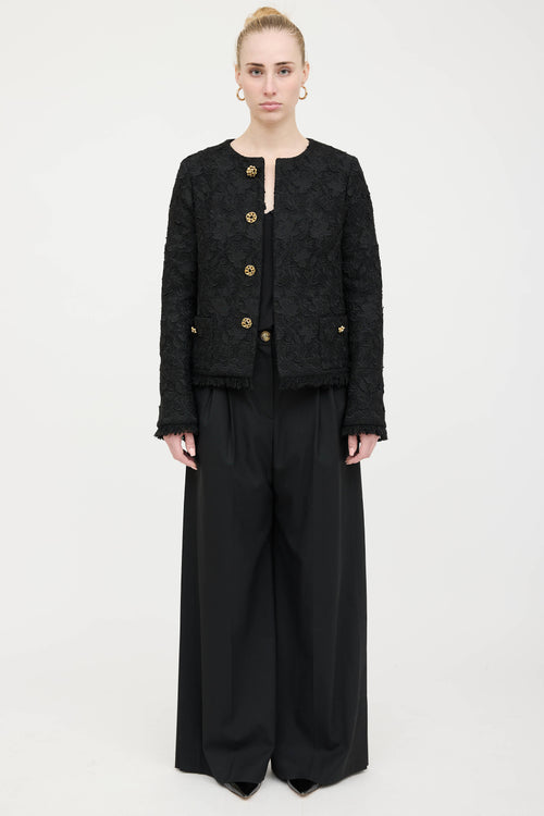 Oscar de la Renta Lace Floral Jacket