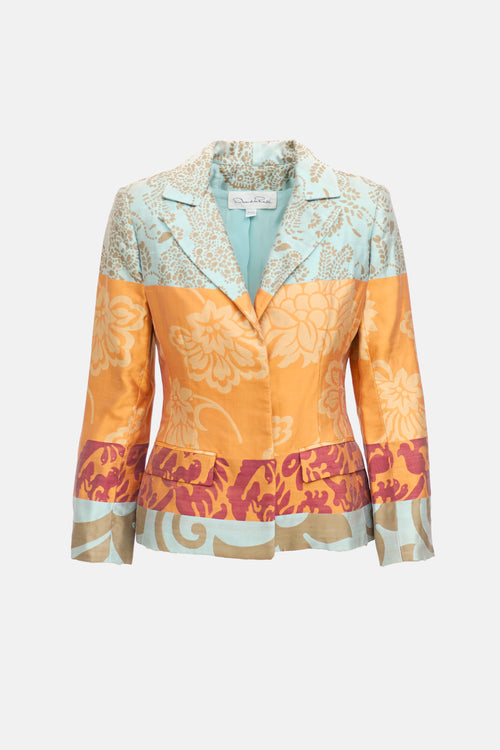 Oscar De La Renta Jacquard Printed Blazer