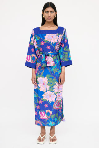 Oscar de la Renta 1960s Printed Floral Dress