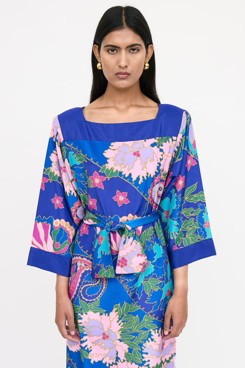 Oscar de la Renta 1960s Printed Floral Dress