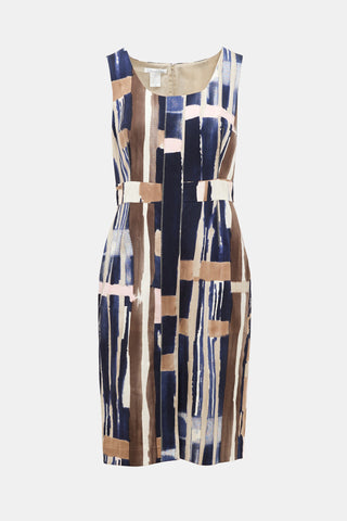 Oscar de la Renta Abstract Shift Dress