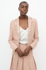 Oscar de la Renta Pink Tweed Skirt Suit