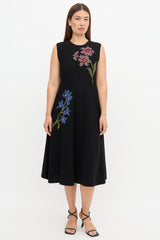 Oscar de la Renta Pointelle Cross Stitch Dress