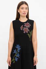 Oscar de la Renta Pointelle Cross Stitch Dress