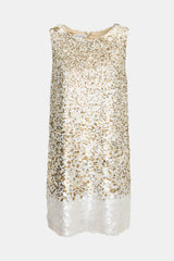 Oscar de la Renta Silk Sequin Shift Dress