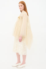 Oscar de la Renta Splatter Foil Tulle Brooch Jacket