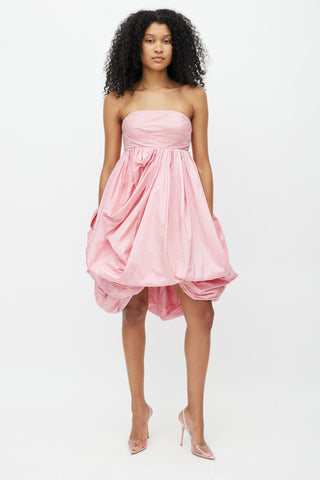 Oscar de la Renta Spring 2022 Pink Silk Bubble Dress