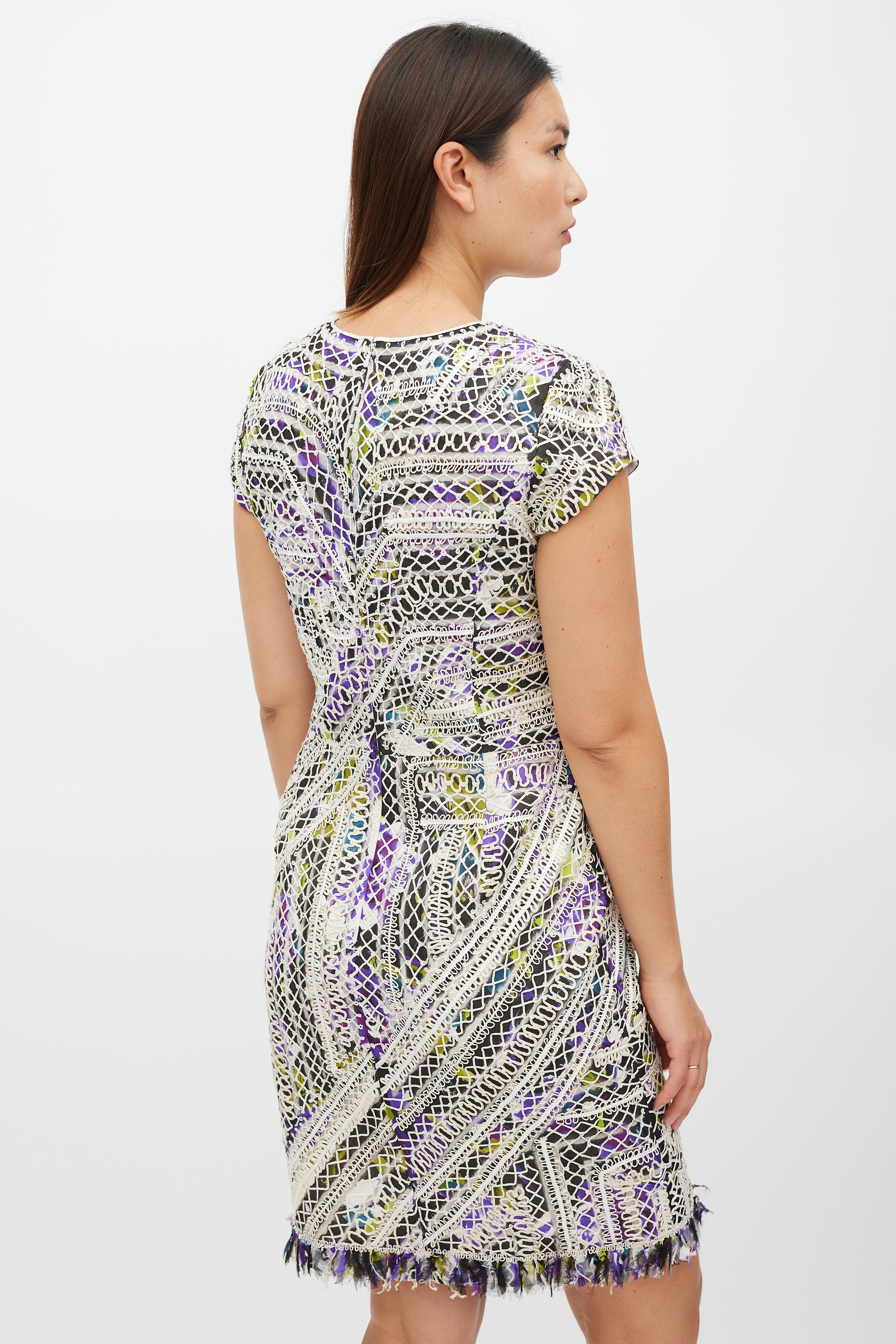 Oscar de la Renta // Silk Lace Fringe Dress VSP Consignment Oscar de la Renta // Silk Lace Fringe Dress VSP Consignment