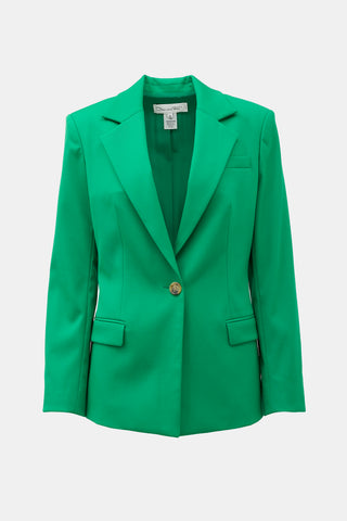 Oscar de la Renta Wool Notched Boyfriend Blazer
