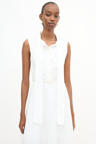 Oscar de la Renta Lace Gardenia Belted Dress