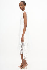 Oscar de la Renta Lace Gardenia Belted Dress