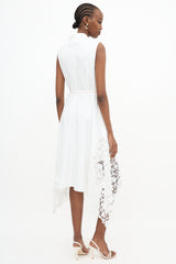 Oscar de la Renta Lace Gardenia Belted Dress