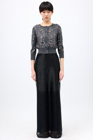 Oscar de la Renta Cashmere & Silk Embellished Cardigan