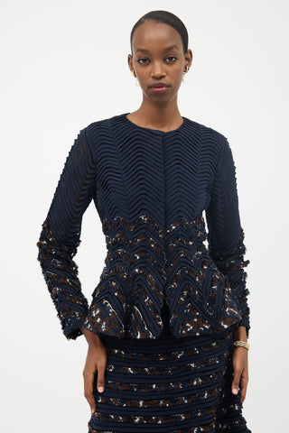 Oscar de la Renta Embroidered Jacket