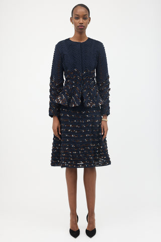 Oscar de la Renta Embroidered Skirt