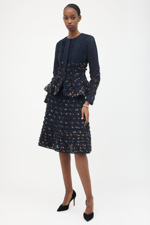 Oscar de la Renta Embroidered Skirt