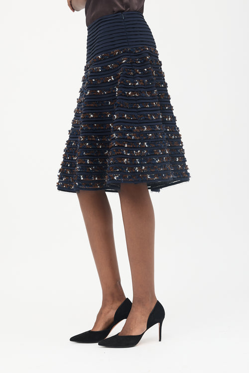 Oscar de la Renta Embroidered Skirt