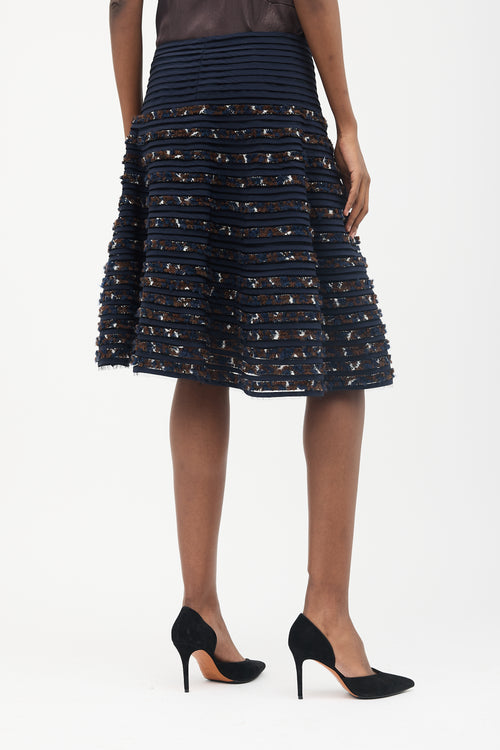 Oscar de la Renta Embroidered Skirt