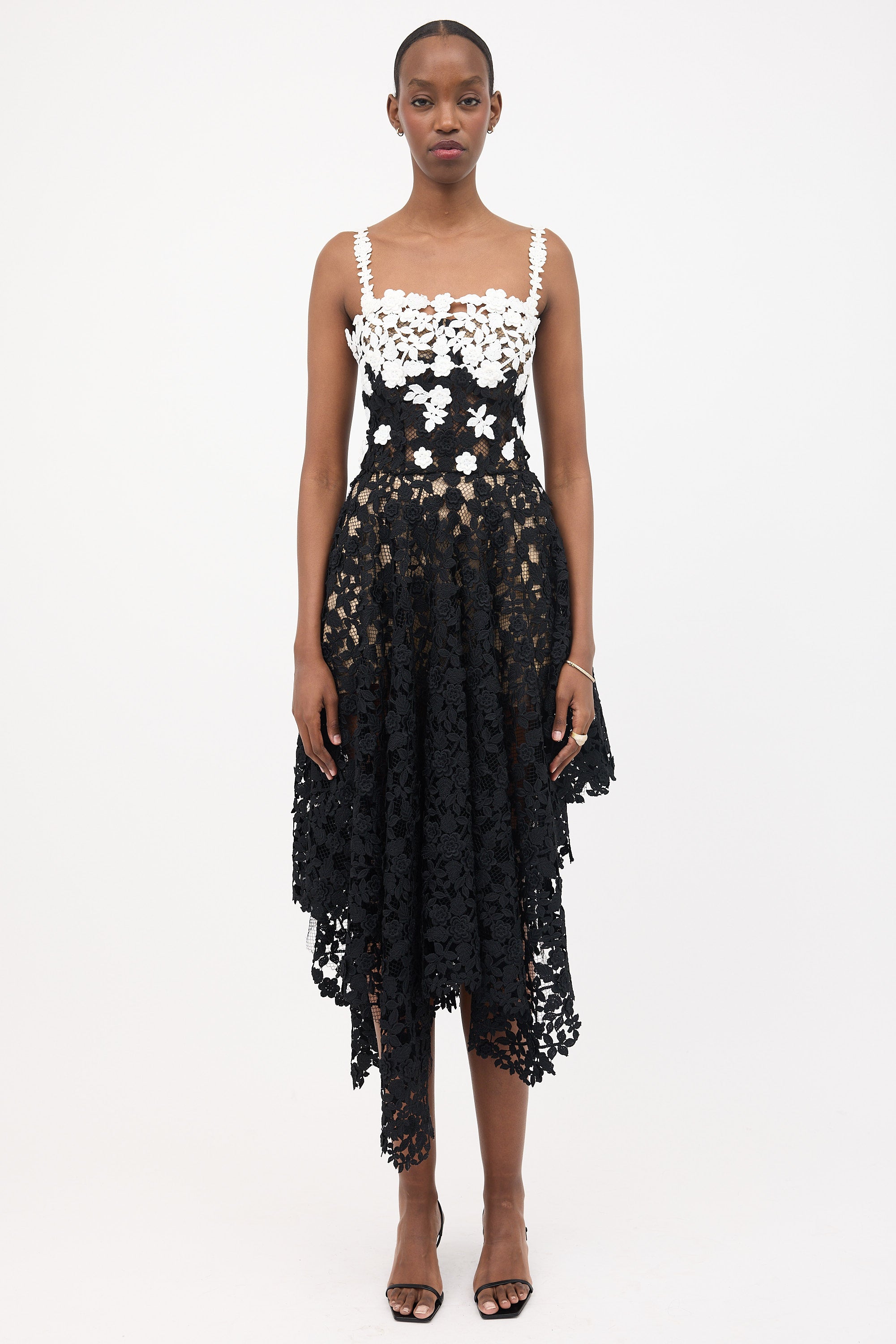 Oscar de la Renta // Floral Guipure Mesh Dress VSP Consignment Oscar de la Renta // Floral Guipure Mesh Dress VSP Consignment