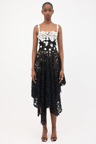 Oscar de la Renta Floral Guipure Mesh Dress