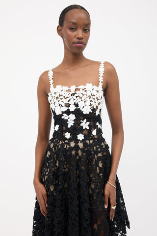 Oscar de la Renta Floral Guipure Mesh Dress