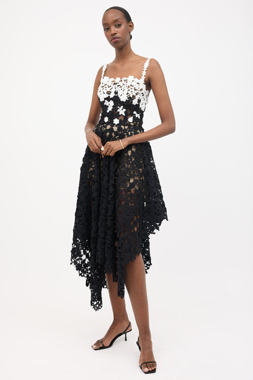 Oscar de la Renta Floral Guipure Mesh Dress