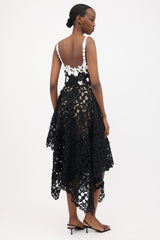 Oscar de la Renta Floral Guipure Mesh Dress