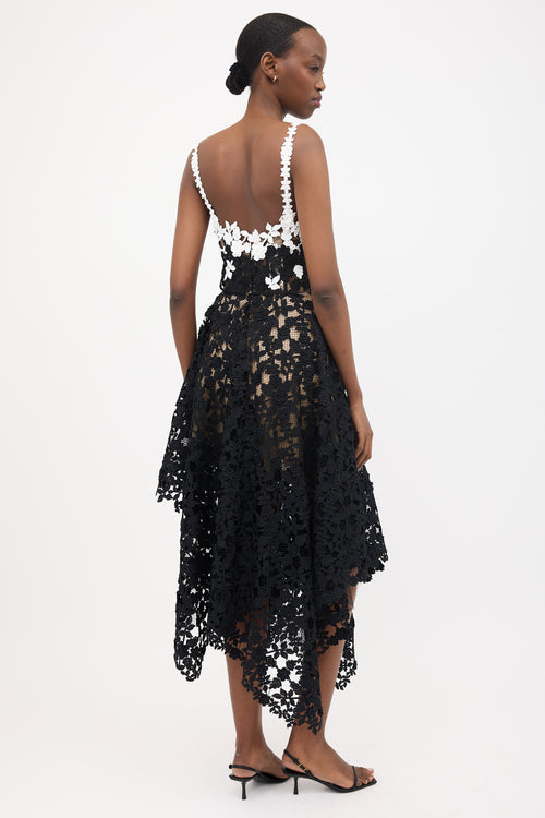 Oscar de la Renta Floral Guipure Mesh Dress