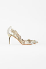 Oscar de la Renta Gold & Silver Pointed Toe Pump