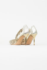 Oscar de la Renta Gold & Silver Pointed Toe Pump
