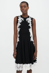 Oscar de la Renta Merino Wool & Lace Dress