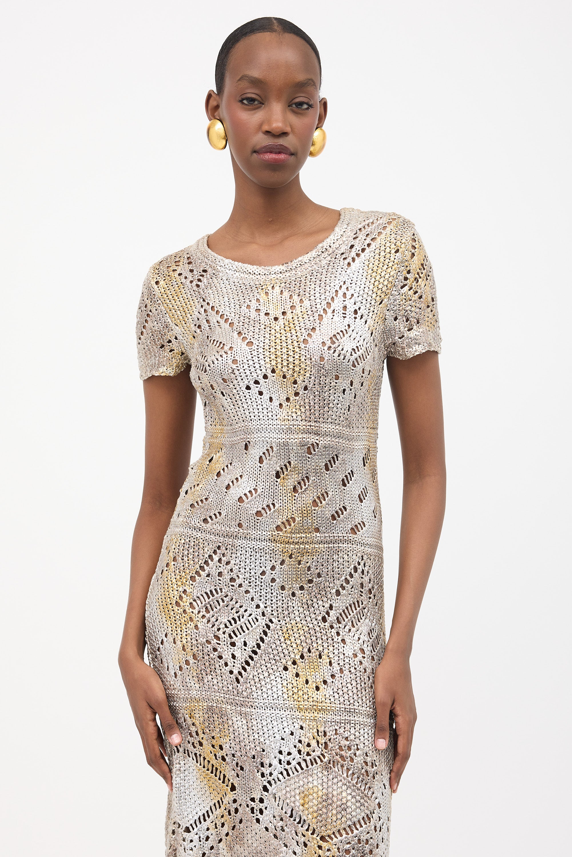 Oscar de la Renta // Resort 2008 Metallic Coated Silk Knit Dress – VSP  Consignment
