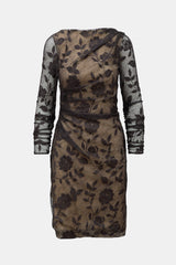 Oscar de la Renta Ruched Lace Dress