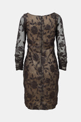 Oscar de la Renta Ruched Lace Dress
