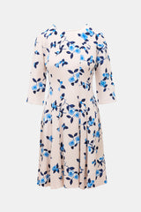 Oscar de la Renta Satin Floral Midi Dress