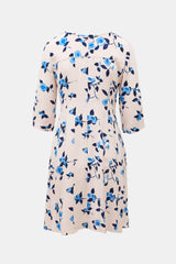 Oscar de la Renta Satin Floral Midi Dress
